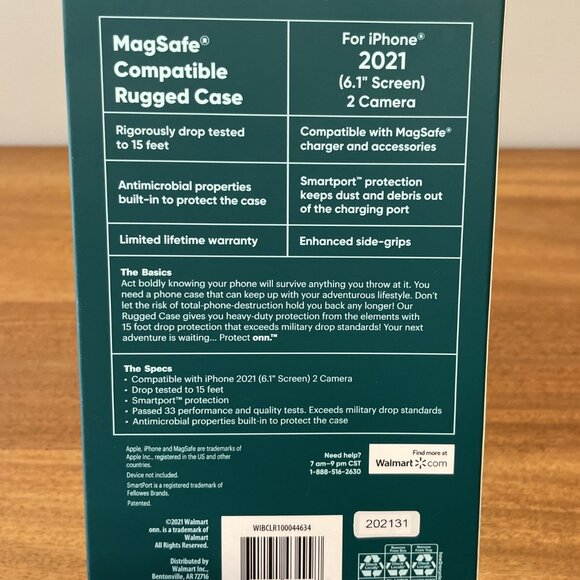 NEW, onn. MagSafe Compatible Rugged Case iPhone 2021 (2 camera), NIB cell phone - Picture 4 of 9